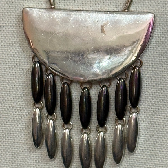 Silver and Black Pendant Necklace - Picture 2 of 3